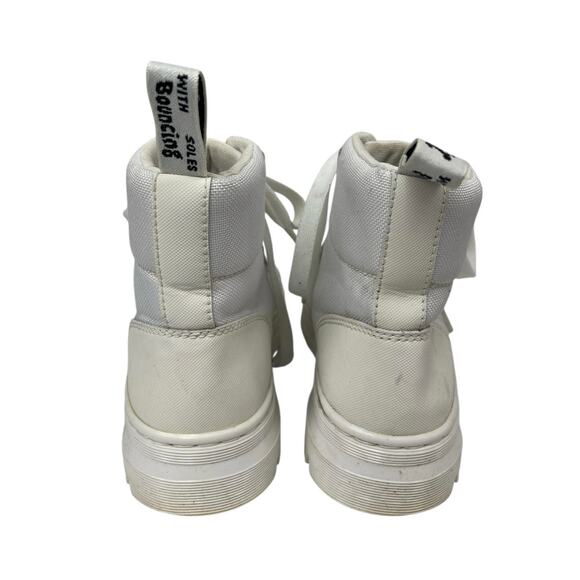 Dr. Martens Airwair Combs White Round Toe Lace-Up Platform Combat Boots Size 6 - Picture 3 of 7